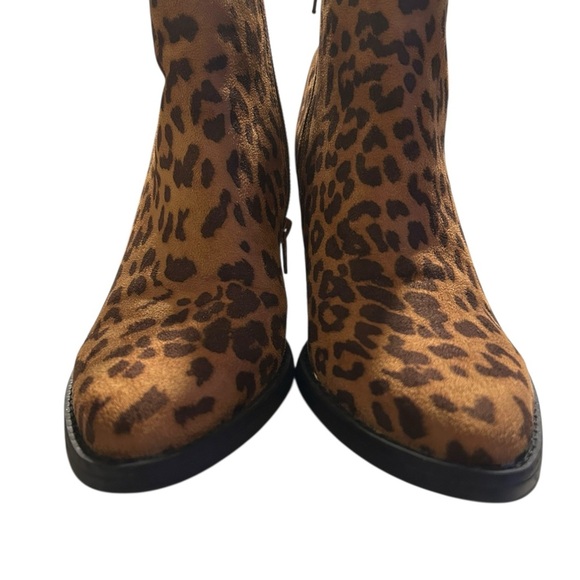 Madden Girl Tan & Brown Size 7M Animal Print Leather Ankle Boots - Picture 4 of 7